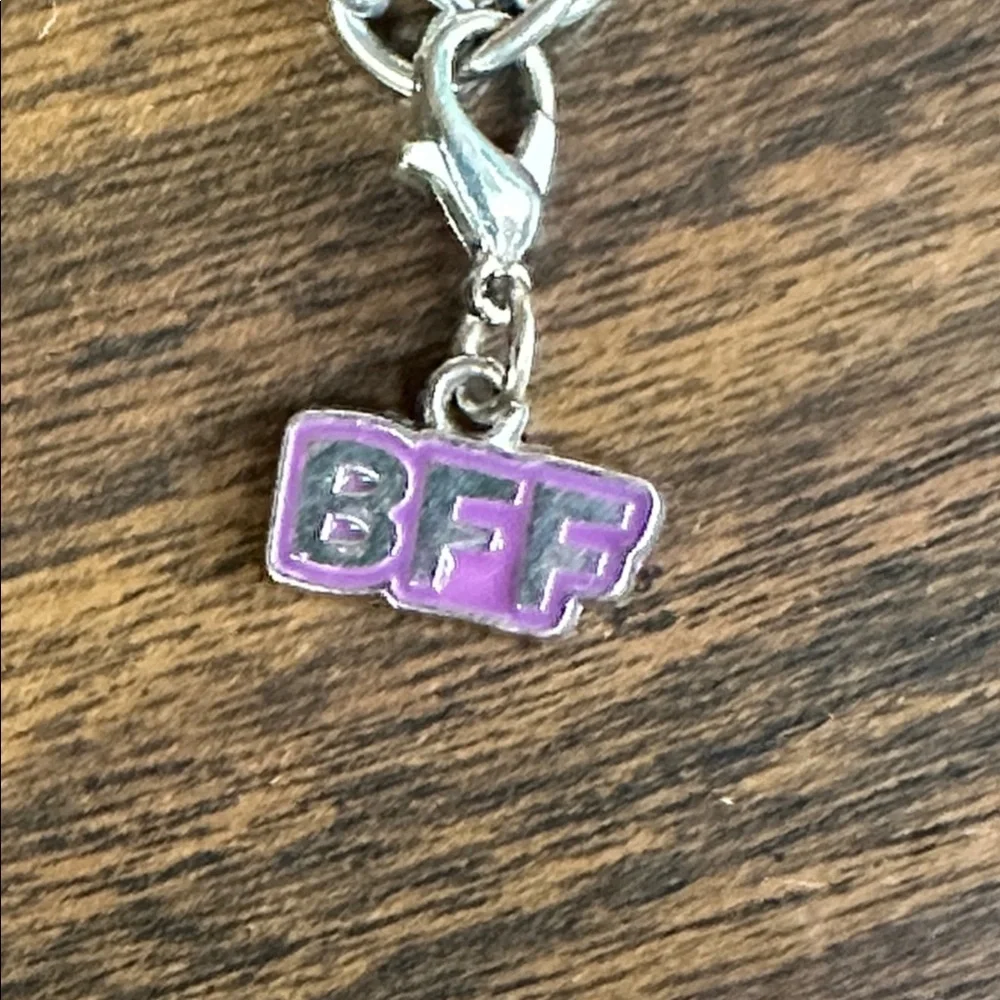 Kids Silver Charm Bracelet with Pizza and Ice Cream